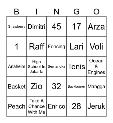 Semangat Bingo Card