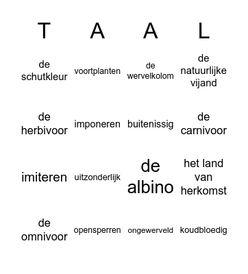 Bingo Buitenissig Bingo Card