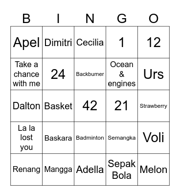 Kabarin gua kalau menang Bingo Card