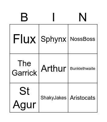 Minnie's Cat-Do Bingo Card