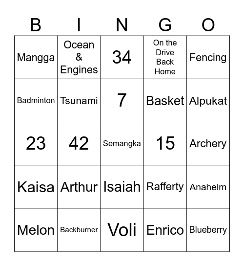 Bingo Card