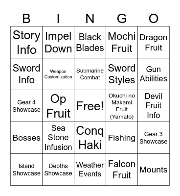 Rell Seas Movie 2 Bingo Card