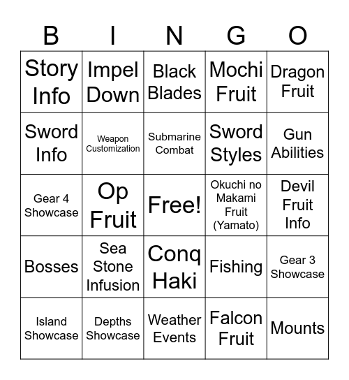 Rell Seas Movie 2 Bingo Card