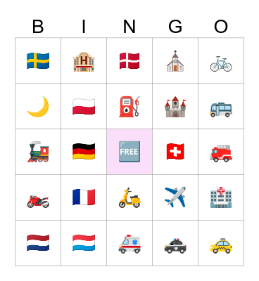 In the road again Bingo Card