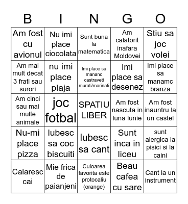 Gasete pe cineva care... Bingo Card
