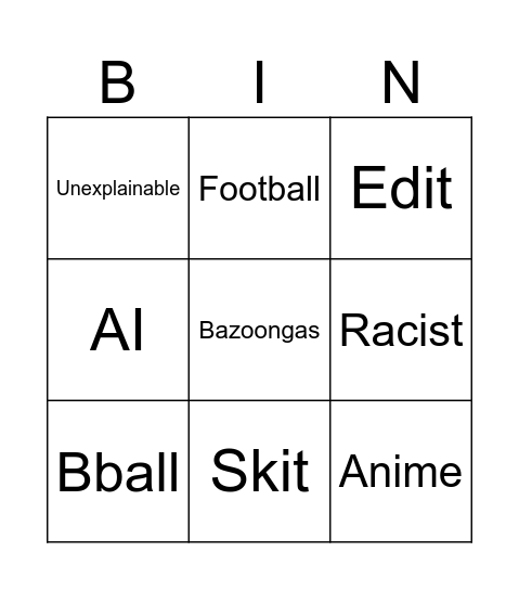 TikTok Bingo Card Bingo Card