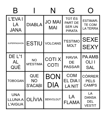 BINGO MUSICAL Camp de Treball Vilaplana 2024 Bingo Card