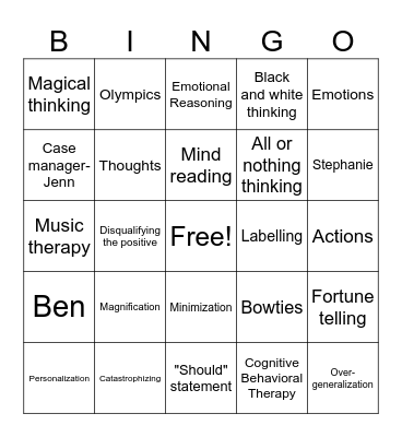 CBT Bingo Card