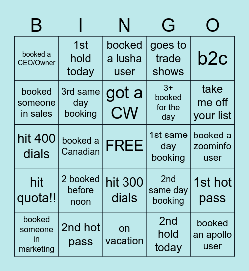 Can only mark one box at a time, no double hitting Bingo Card