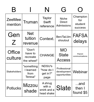 Matt Magruder BINGO! Bingo Card