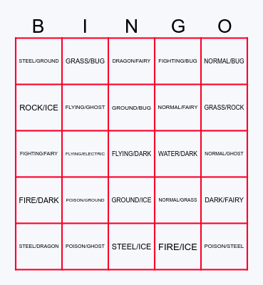 DUOTYPE BINGO Card