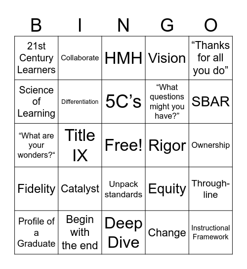 ALT Bingo Card