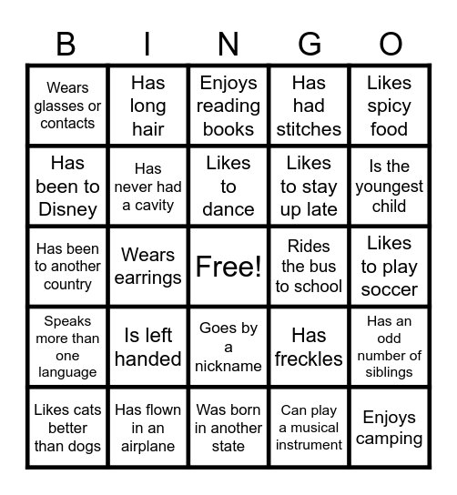 Introduce Yourself and Find Someone Who... Bingo Card