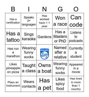 Icebreaker Bingo Card