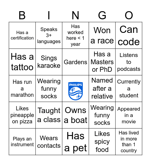 Icebreaker Bingo Card