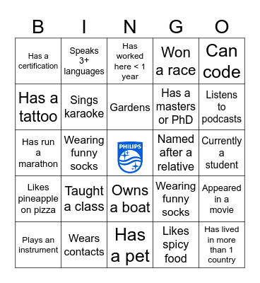 Icebreaker Bingo Card