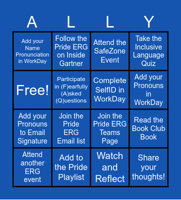 Allyship Week Bingo Card