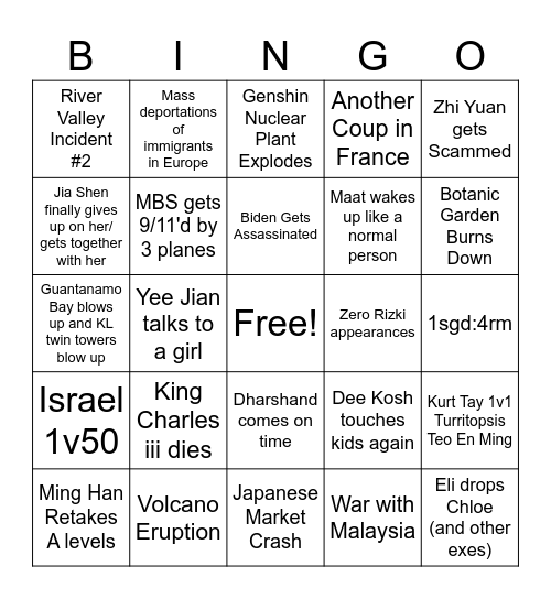 August 2024 Bingo Card