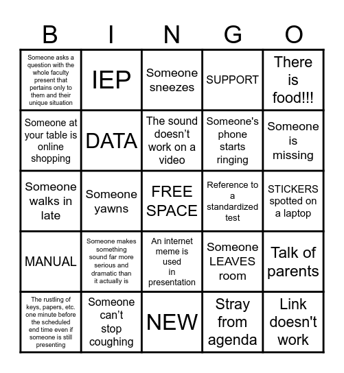 Back to School Bingo! Bingo Card