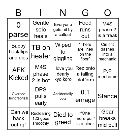 Im Static? Bingo Card