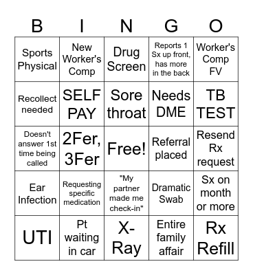 Medical Assistant Bingo Card