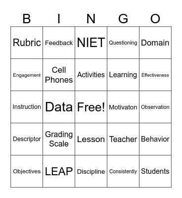 PD Bingo Card