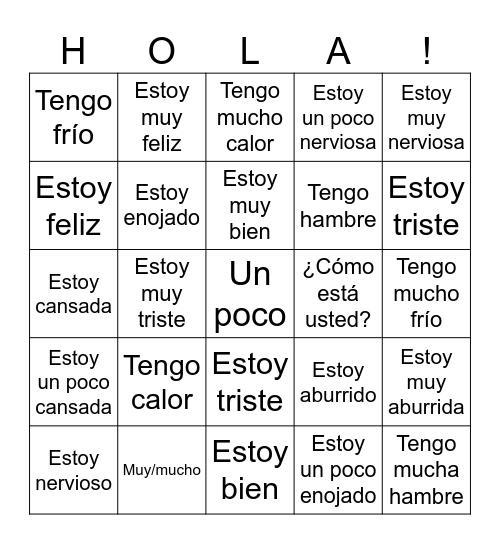 How are you? Bingo Card