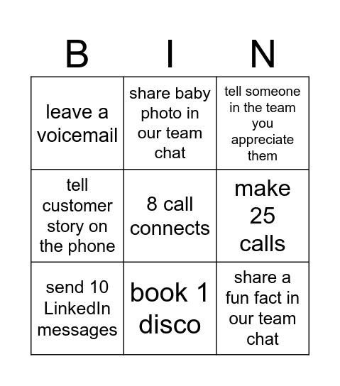 DME x DX Bingo Card