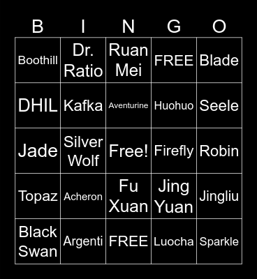 Limited 5*s Bingo Card