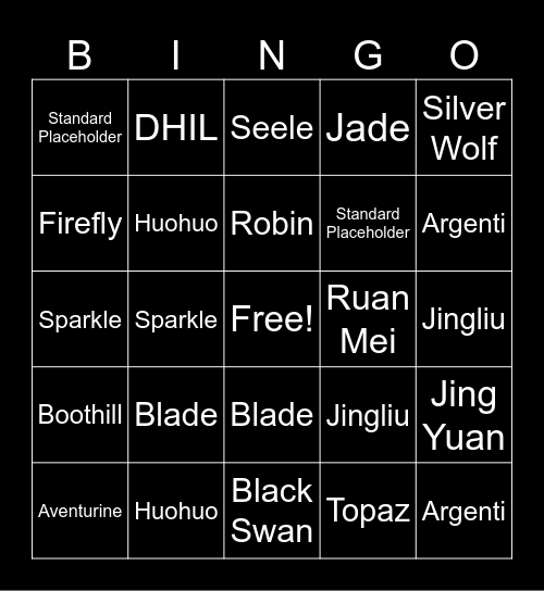 Limited 5*s Bingo Card