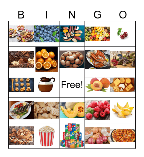 Food and Drink Bingo Card