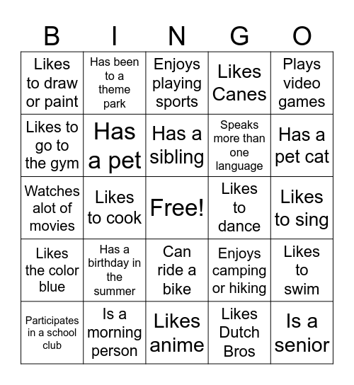 Bingo Card