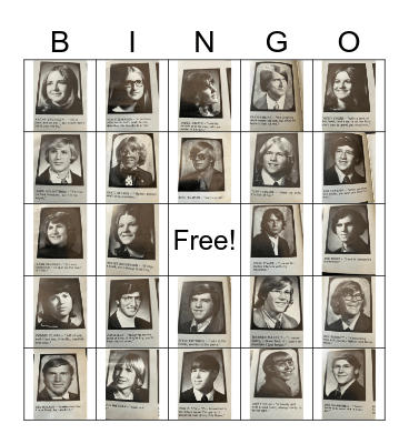 B 1974 Bingo Card