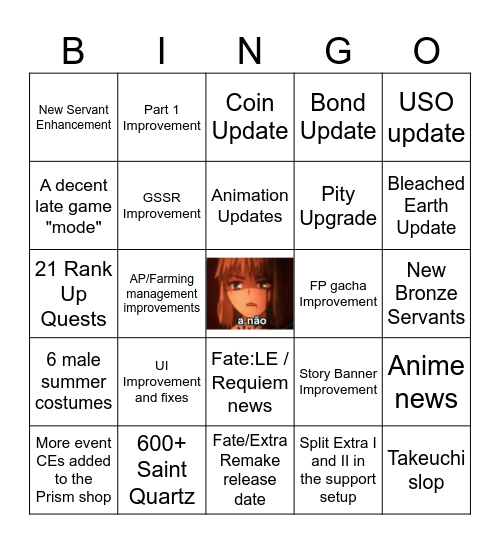 FGO Anny Bingo Card