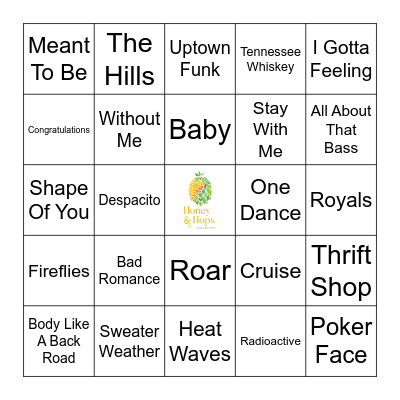 Summer Hits Bingo Card