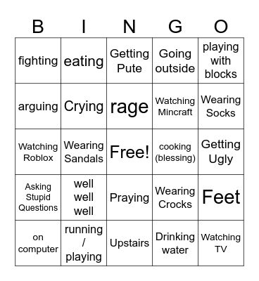 What they are doing 🤔 Bingo Card