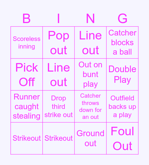 Defense Bingo Card