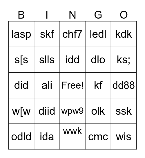 Bingo Card