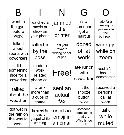 DOM Central Bingo Card