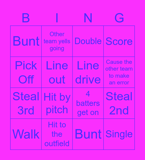 Offensive Bingo Card