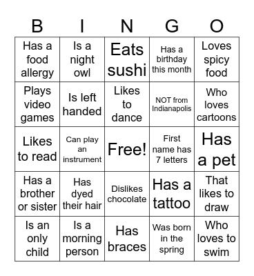 Find a Cyclone Who Bingo Card