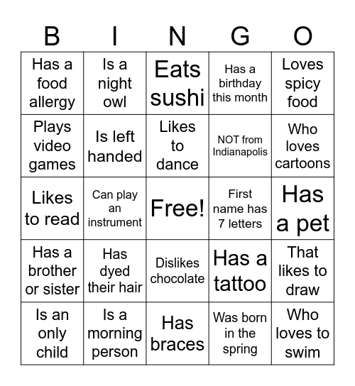 Find a Cyclone Who Bingo Card