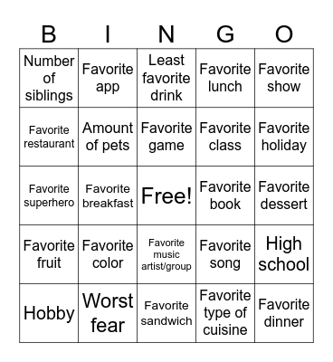 Find someone who has the same Bingo Card