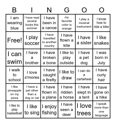 People Bingo Card