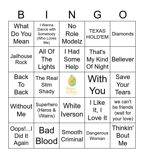 Platinum Artists Bingo Card