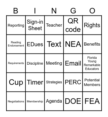 DTU BACK TO SCHOOL Bingo Card