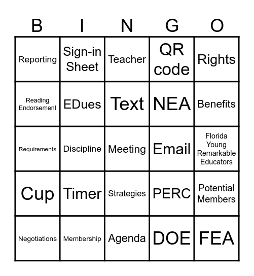 DTU BACK TO SCHOOL Bingo Card