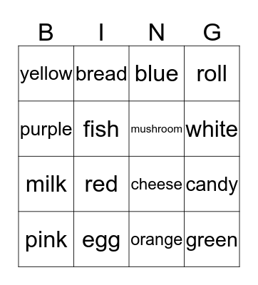 ~ Kindergarten Bingo ~ Bingo Card