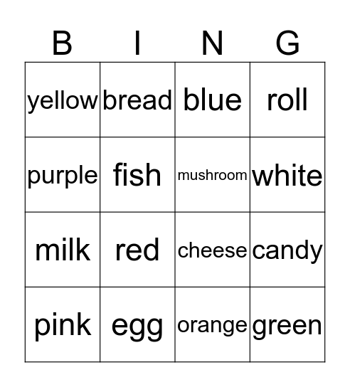 ~ Kindergarten Bingo ~ Bingo Card