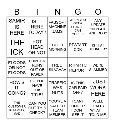 OFFICE BINGO Card